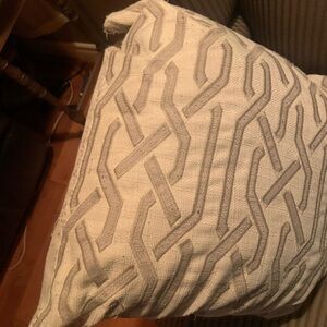 Elegant Cream and Gray Decorative Pillow